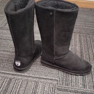 BearPaw Black Suede Boots, Size 7